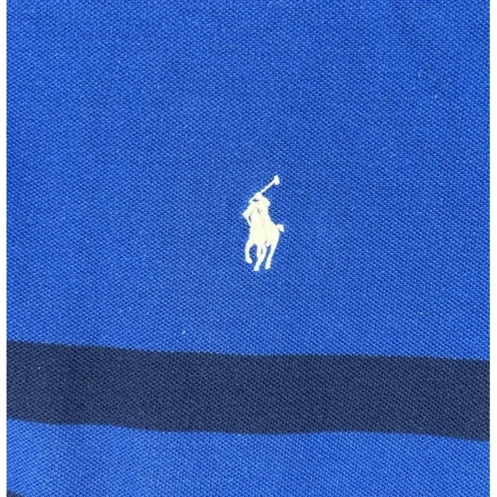 Polo Ralph Lauren Short Sleeve Polo Shirt Blue With Stripes Men's Size 2XL
